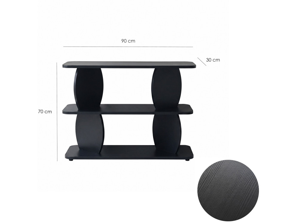 Tavolino in legno "Armonia" - 90 x 30 x 70 cm - Nero