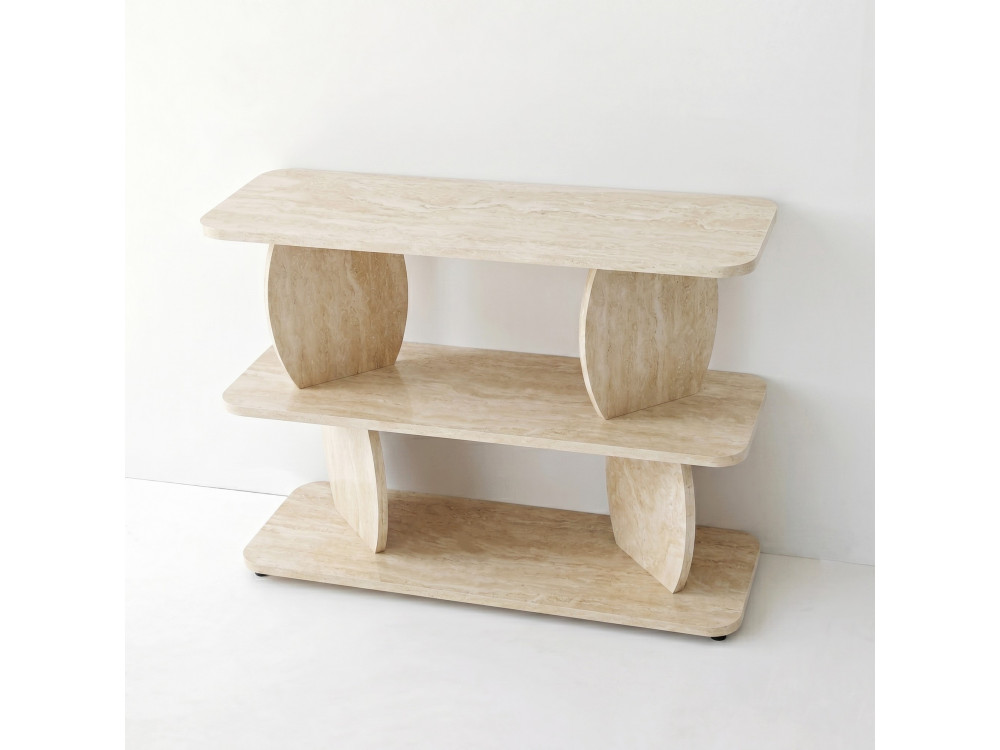 Tavolino in legno "Armonia" - 90 x 30 x 70 cm - Travertino