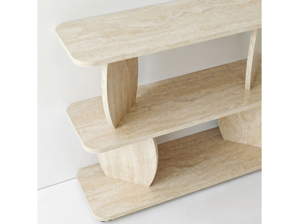 Tavolino in legno "Armonia" - 90 x 30 x 70 cm - Travertino