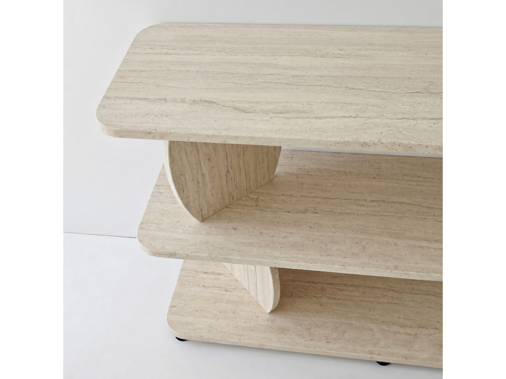 Tavolino in legno "Armonia" - 90 x 30 x 70 cm - Travertino