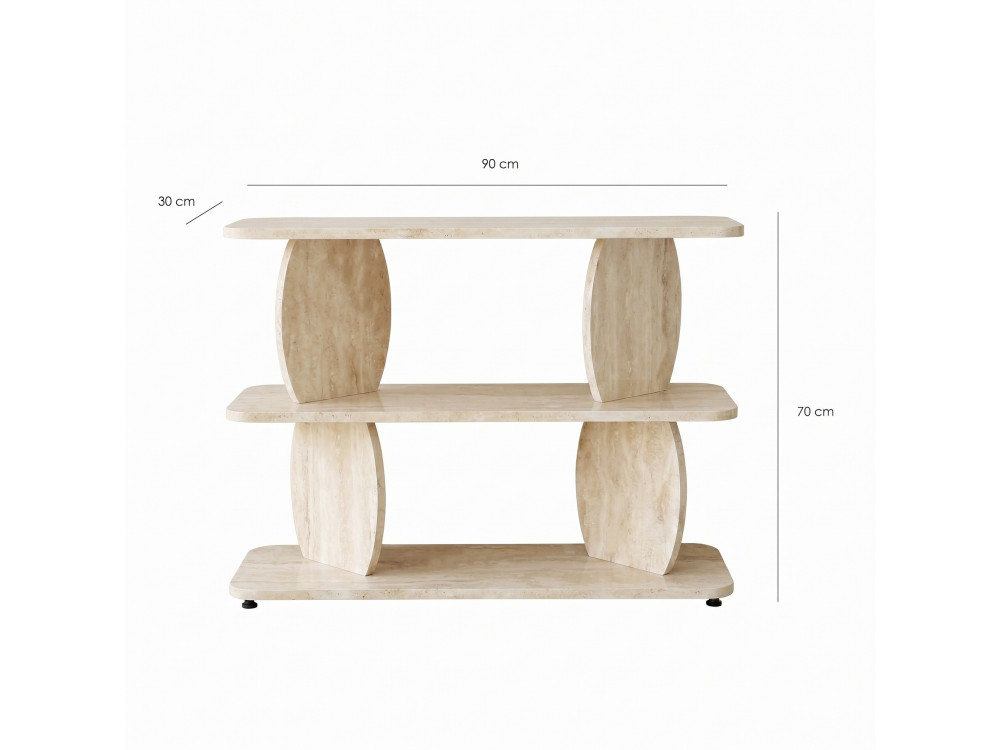 Tavolino in legno "Armonia" - 90 x 30 x 70 cm - Travertino