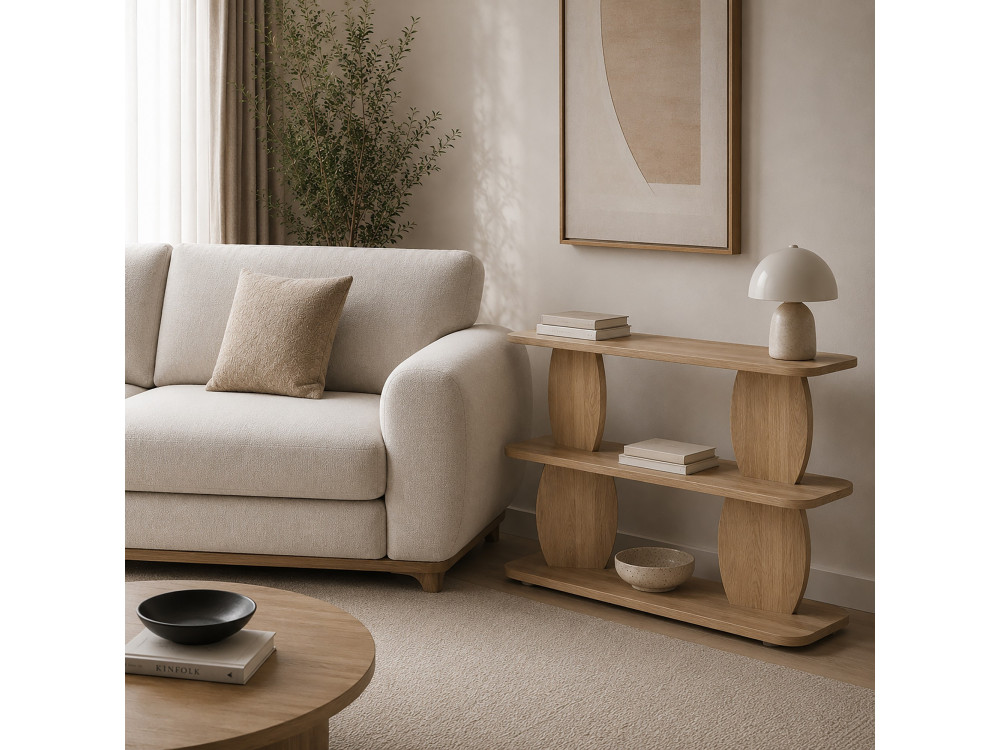 Tavolino in legno “Armonia” - 90 x 30 x 70 cm - Rovere Saphir