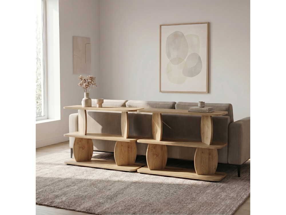 Tavolino in legno “Armonia” - 90 x 30 x 70 cm - Rovere Saphir