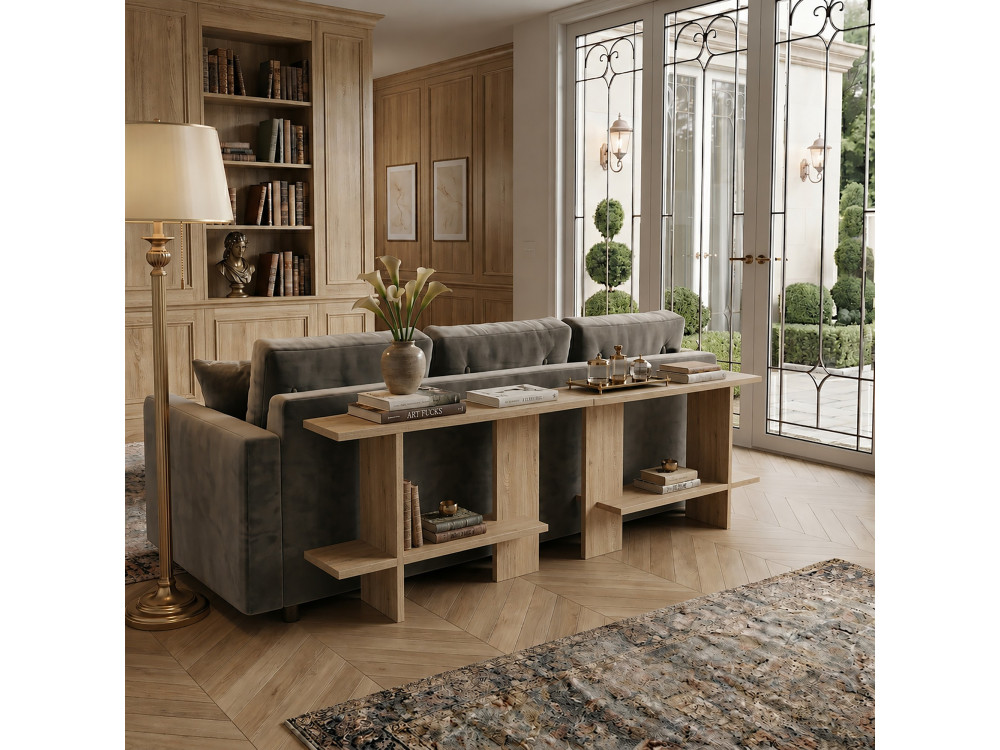 Tavolino in legno "Essenziale" - 80 x 30 x 55 cm - Rovere Saphir