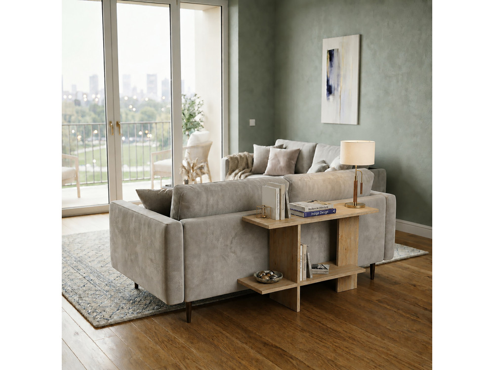 Tavolino in legno "Essenziale" - 80 x 30 x 55 cm - Rovere Saphir