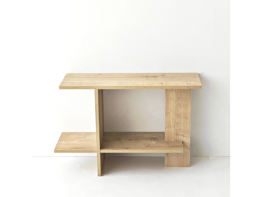 Tavolino in legno "Essenziale" - 80 x 30 x 55 cm - Rovere Saphir