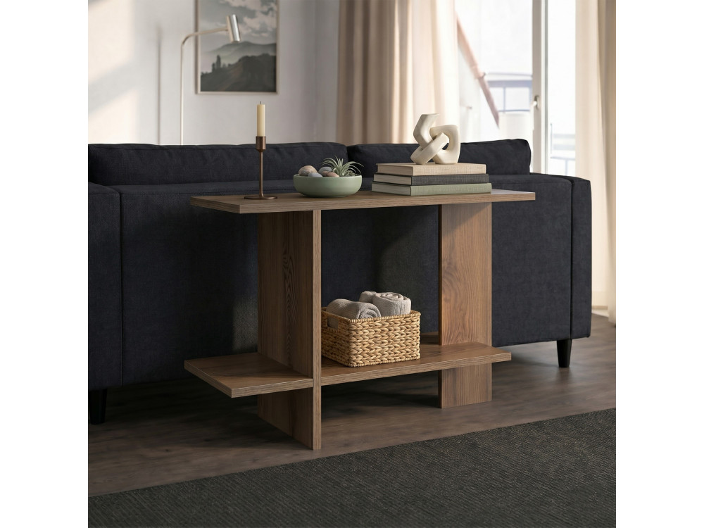 Tavolino in legno "Essenziale" - 80 x 30 x 55 cm - Marrone