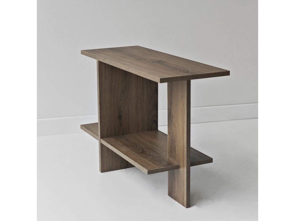 Tavolino in legno "Essenziale" - 80 x 30 x 55 cm - Marrone