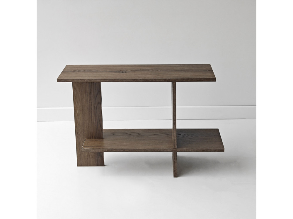 Tavolino in legno "Essenziale" - 80 x 30 x 55 cm - Marrone
