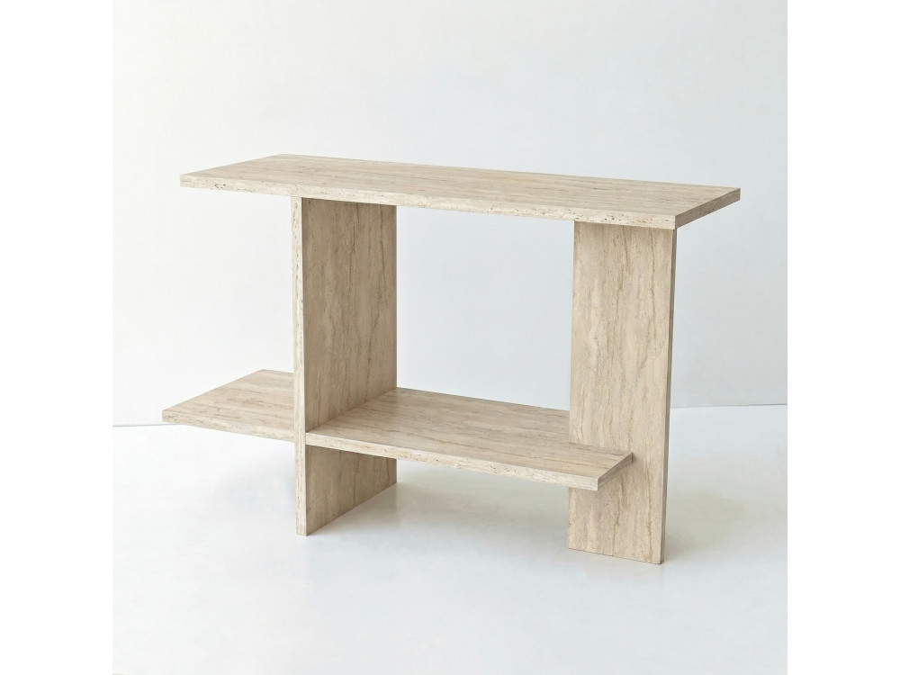 Tavolino in legno "Essenziale" - 80 x 30 x 55 cm - Travertino