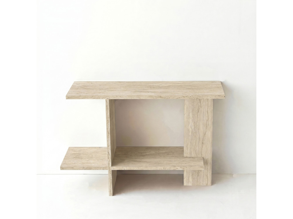 Tavolino in legno "Essenziale" - 80 x 30 x 55 cm - Travertino