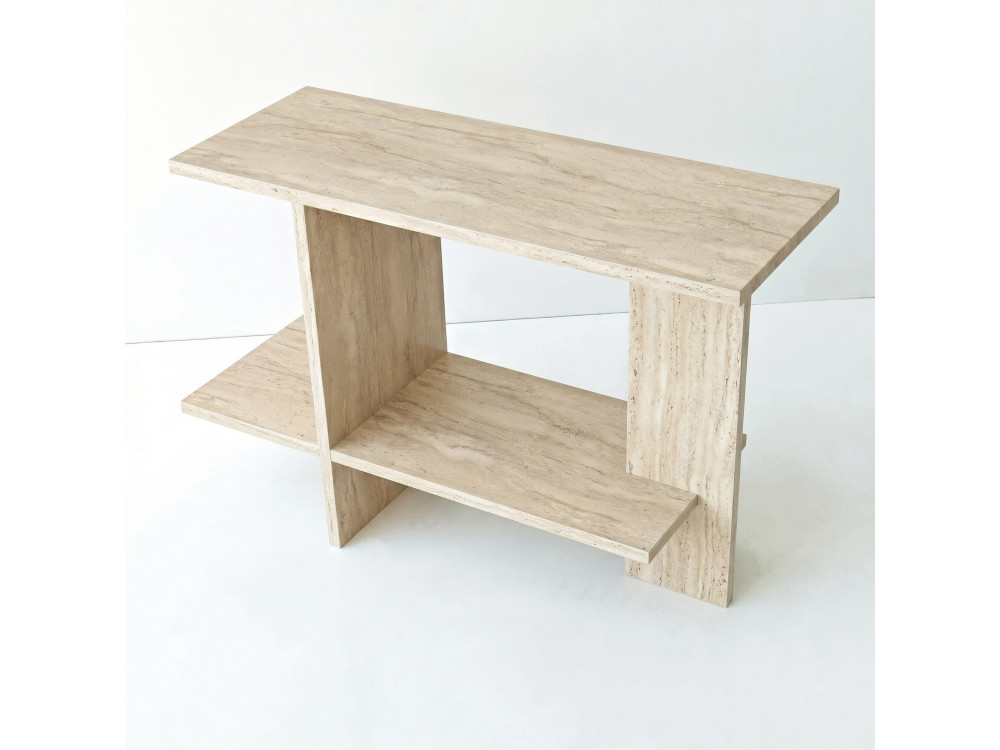 Tavolino in legno "Essenziale" - 80 x 30 x 55 cm - Travertino
