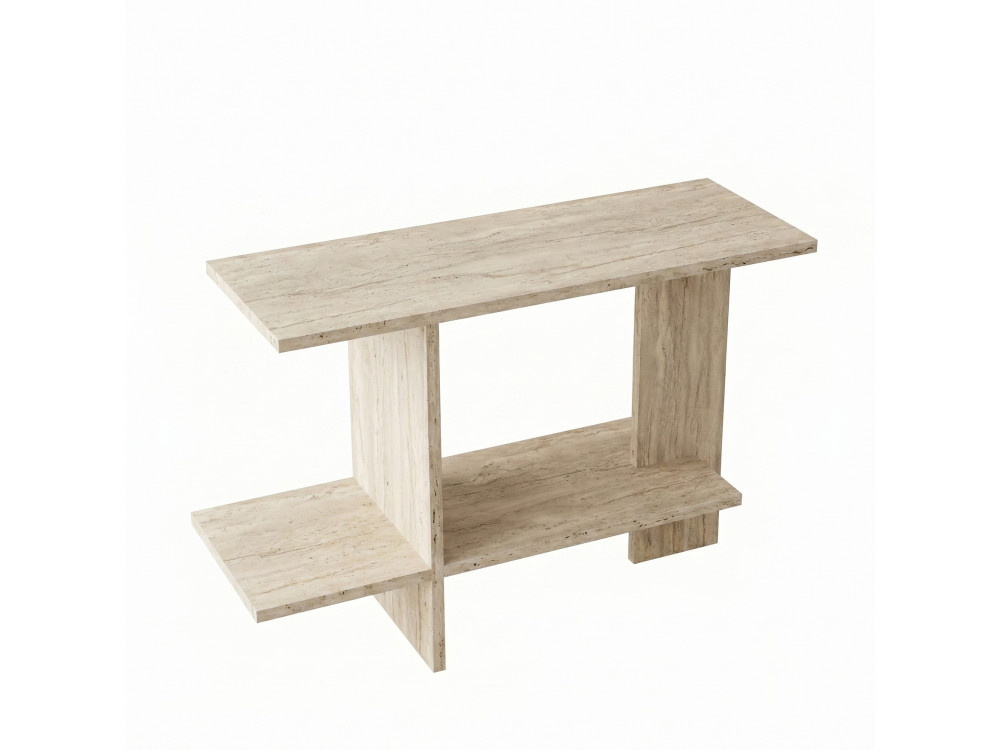 Tavolino in legno "Essenziale" - 80 x 30 x 55 cm - Travertino