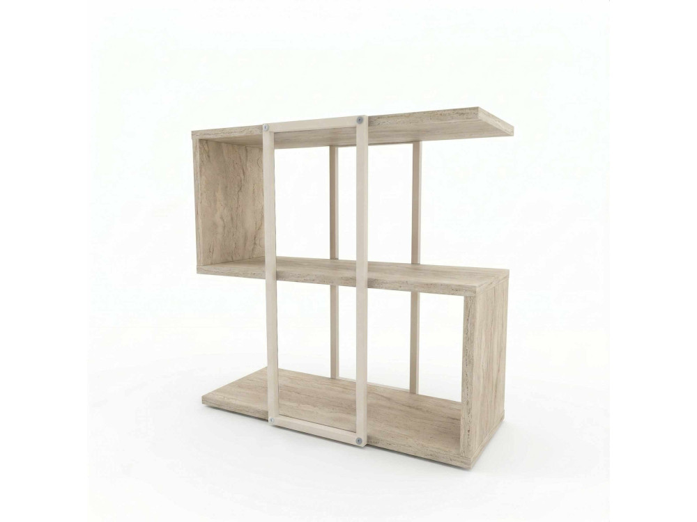 Tavolino in legno "HOMIA" - 56 x 25 x 56 cm - Travertino