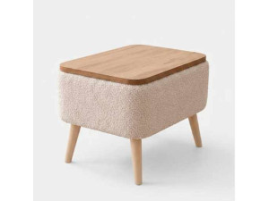 Tavolino in legno "Nora" - 60 x 30 x 45 cm - Beige
