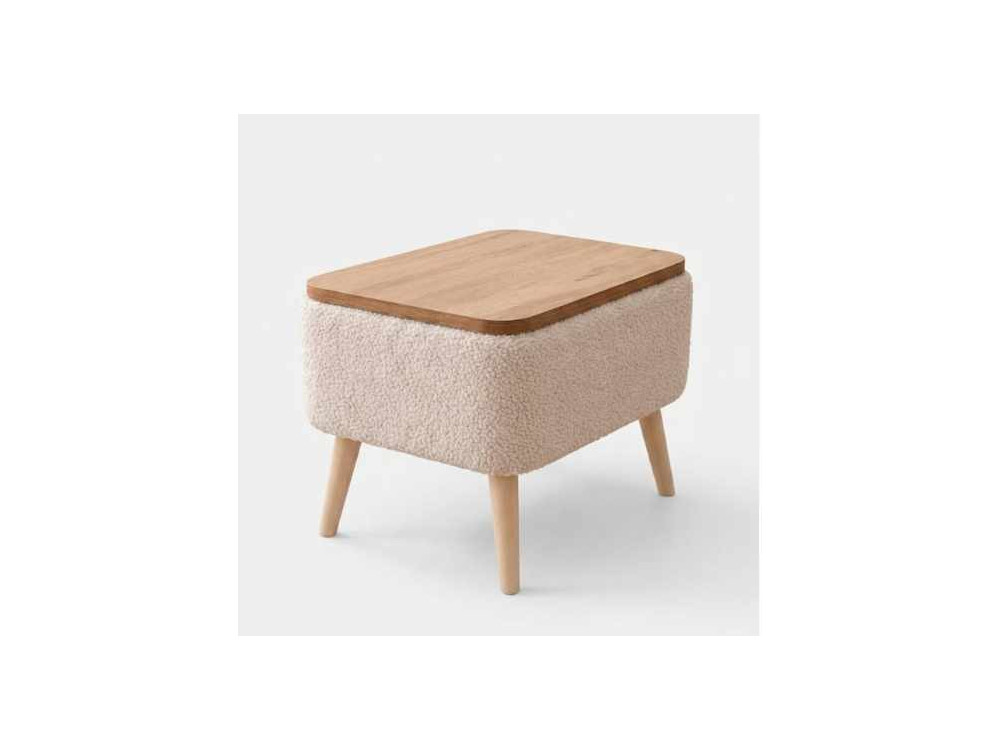 Tavolino in legno "Nora" - 60 x 30 x 45 cm - Beige