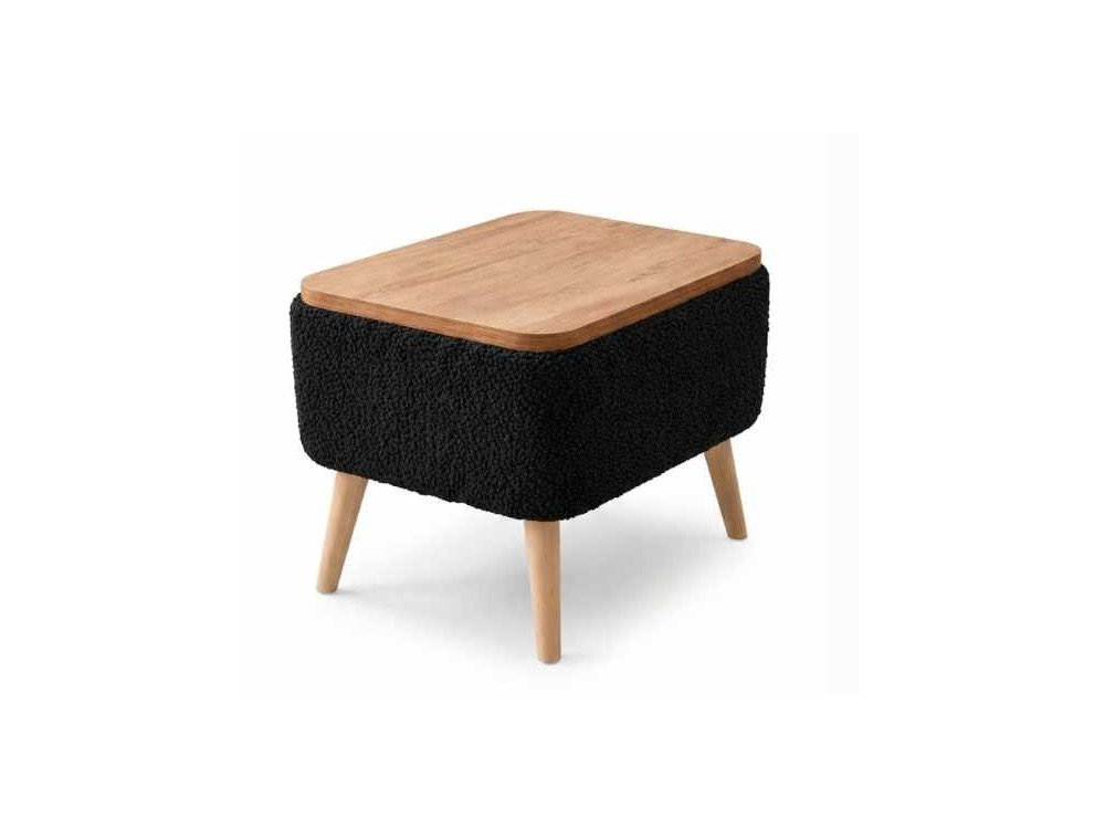Tavolino in legno "Nora" - 60 x 30 x 45 cm - Nero