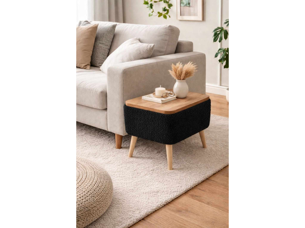 Tavolino in legno "Nora" - 60 x 30 x 45 cm - Nero