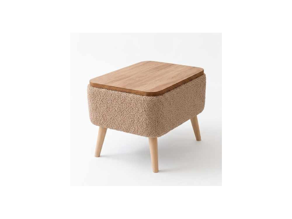Tavolino in legno "Nora" - 60 x 30 x 45 cm - Marrone