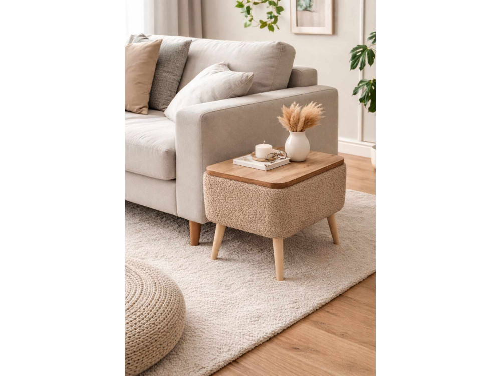 Tavolino in legno "Nora" - 60 x 30 x 45 cm - Marrone