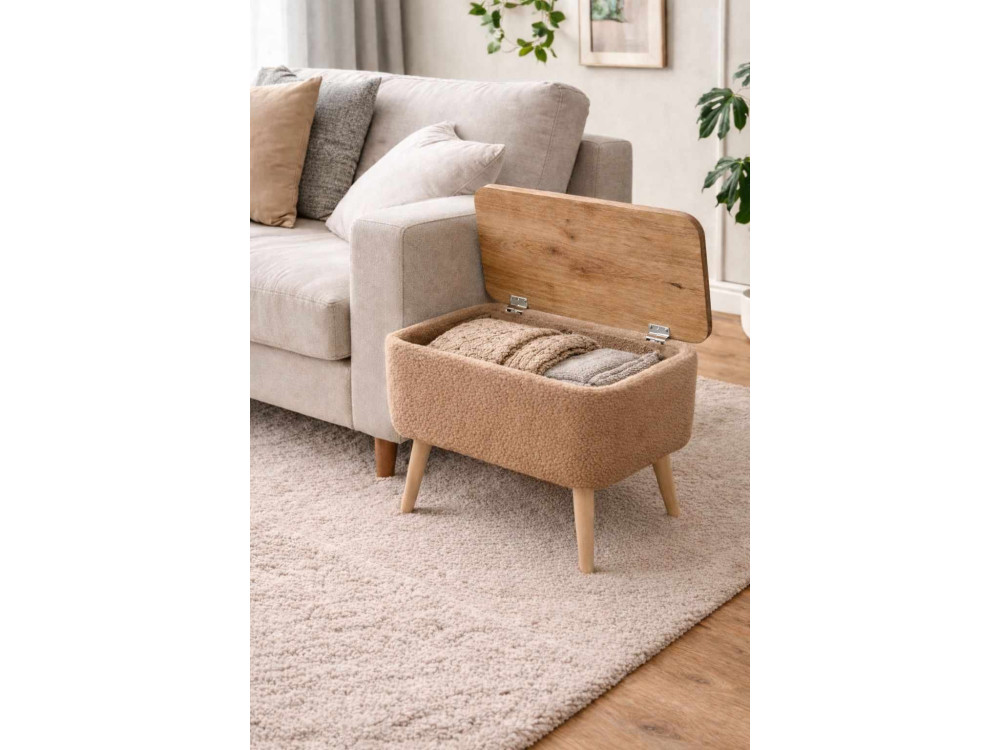 Tavolino in legno "Nora" - 60 x 30 x 45 cm - Marrone