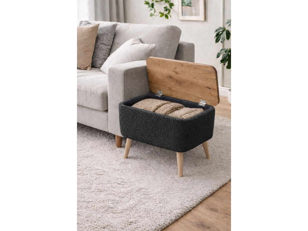 Tavolino in legno "Nora" - 60 x 30 x 45 cm - Antracite