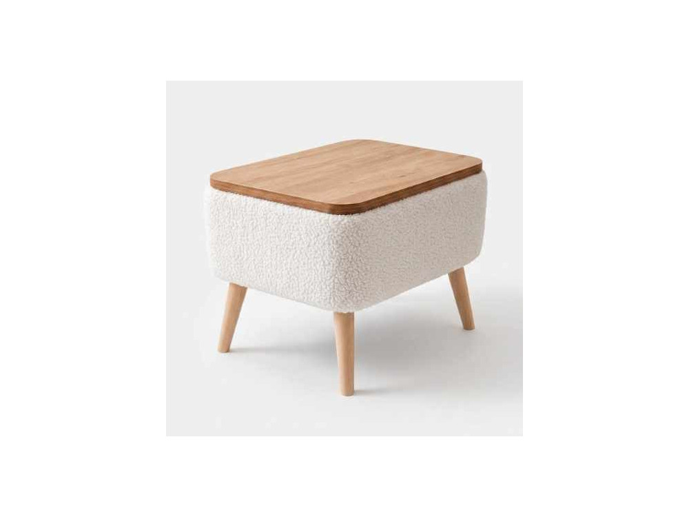 Tavolino in legno "Nora" - 60 x 30 x 45 cm - Bianco