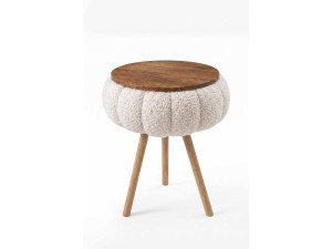 Tavolino in legno "Papatya Zgn" - 33 x 45 cm - Bianco
