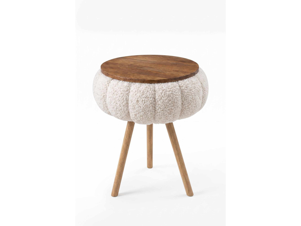 Tavolino in legno "Papatya Zgn" - 33 x 45 cm - Bianco