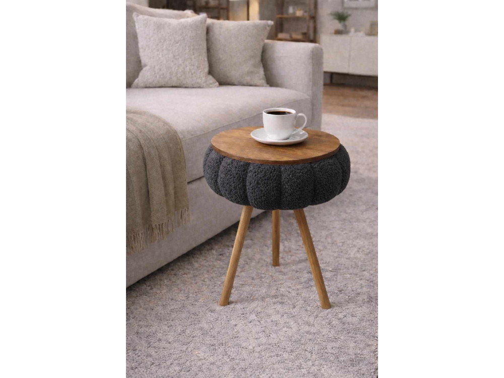 Tavolino in legno "Papatya Zgn" - 33 x 45 cm - Antracite