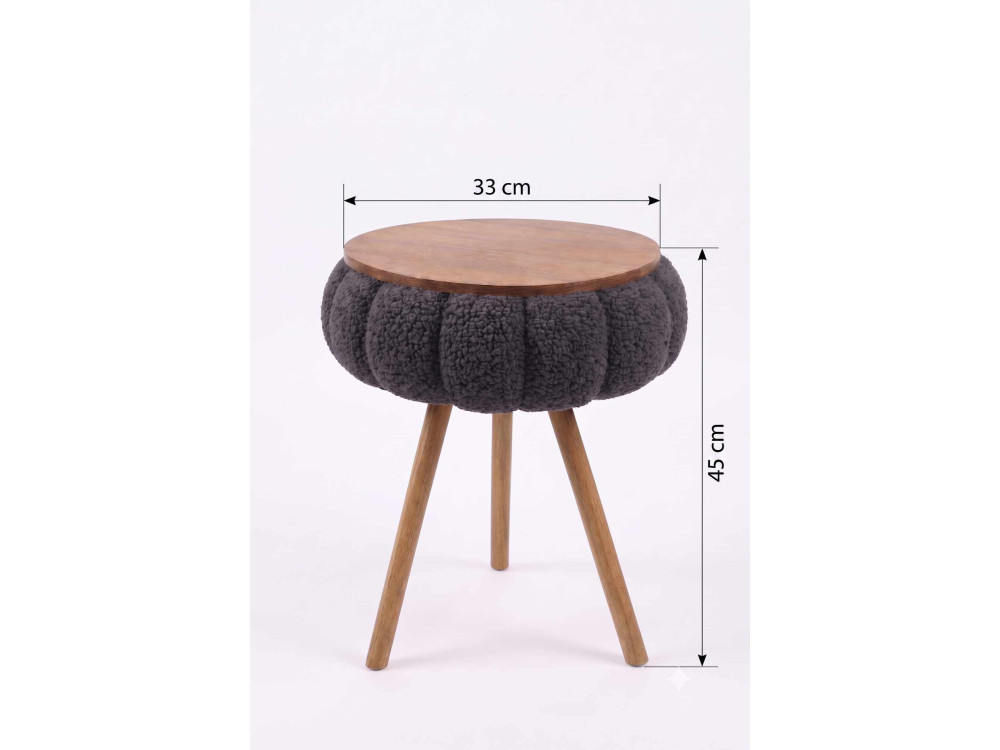 Tavolino in legno "Papatya Zgn" - 33 x 45 cm - Antracite