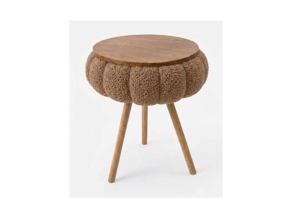 Tavolino in legno "Papatya Zgn" - 33 x 45 cm - Marrone
