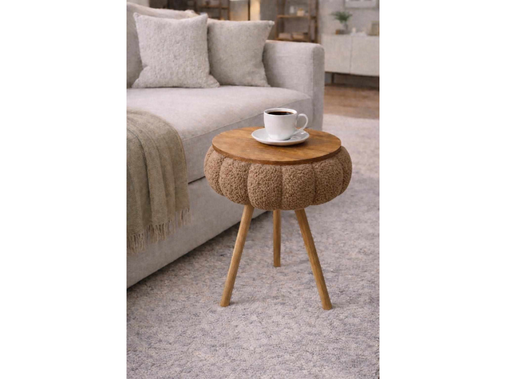 Tavolino in legno "Papatya Zgn" - 33 x 45 cm - Marrone