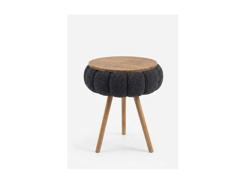 Tavolino in legno "Papatya Zgn" - 33 x 45 cm - Nero