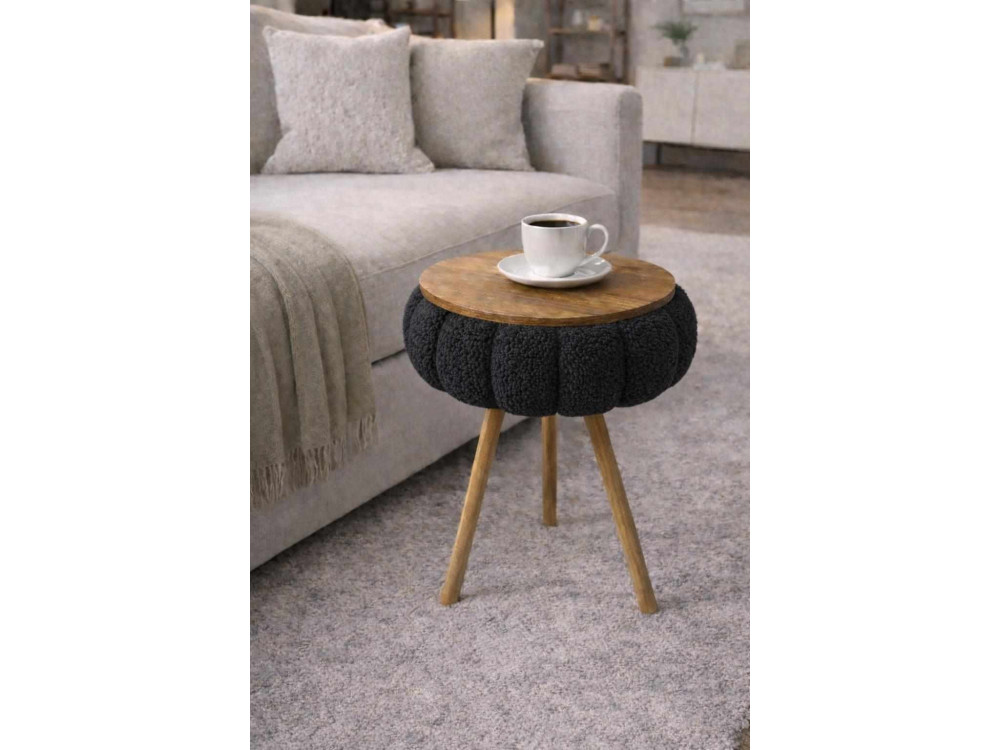 Tavolino in legno "Papatya Zgn" - 33 x 45 cm - Nero