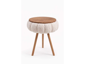 Tavolino in legno "Papatya Zgn" - 33 x 45 cm - Beige