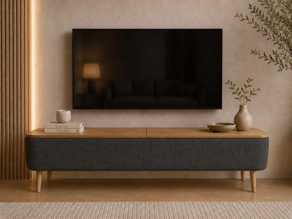 Mobile TV in legno "Sarven" - 120 x 30 x 45 cm - Antracite