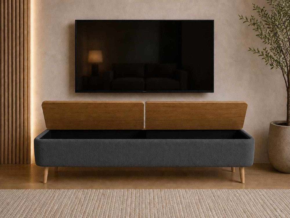 Mobile TV in legno "Sarven" - 120 x 30 x 45 cm - Antracite