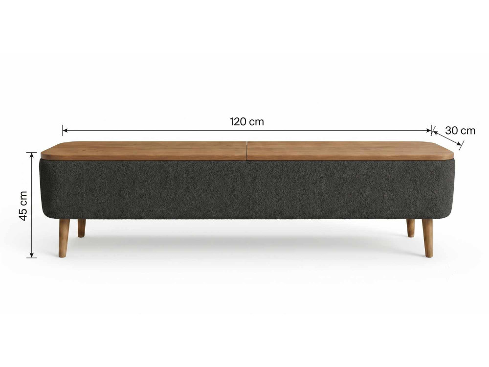 Mobile TV in legno "Sarven" - 120 x 30 x 45 cm - Antracite