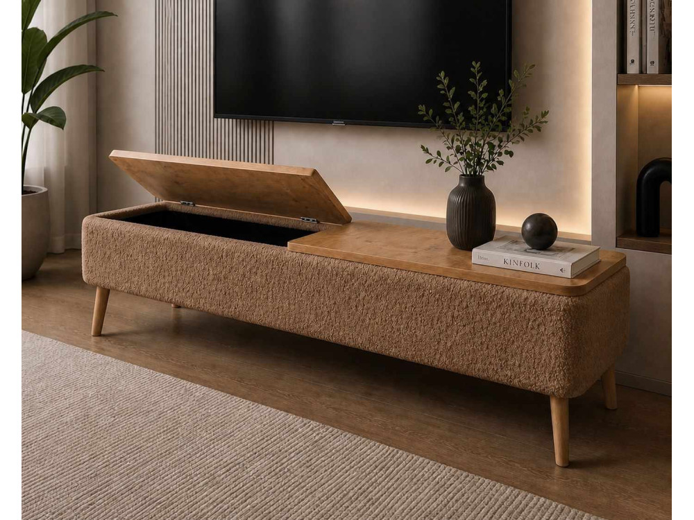 Mobile TV in legno "Sarven" - 120 x 30 x 45 cm - Marrone