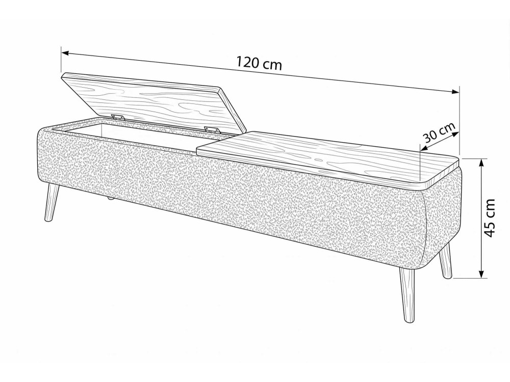 Mobile TV in legno "Sarven" - 120 x 30 x 45 cm - Marrone