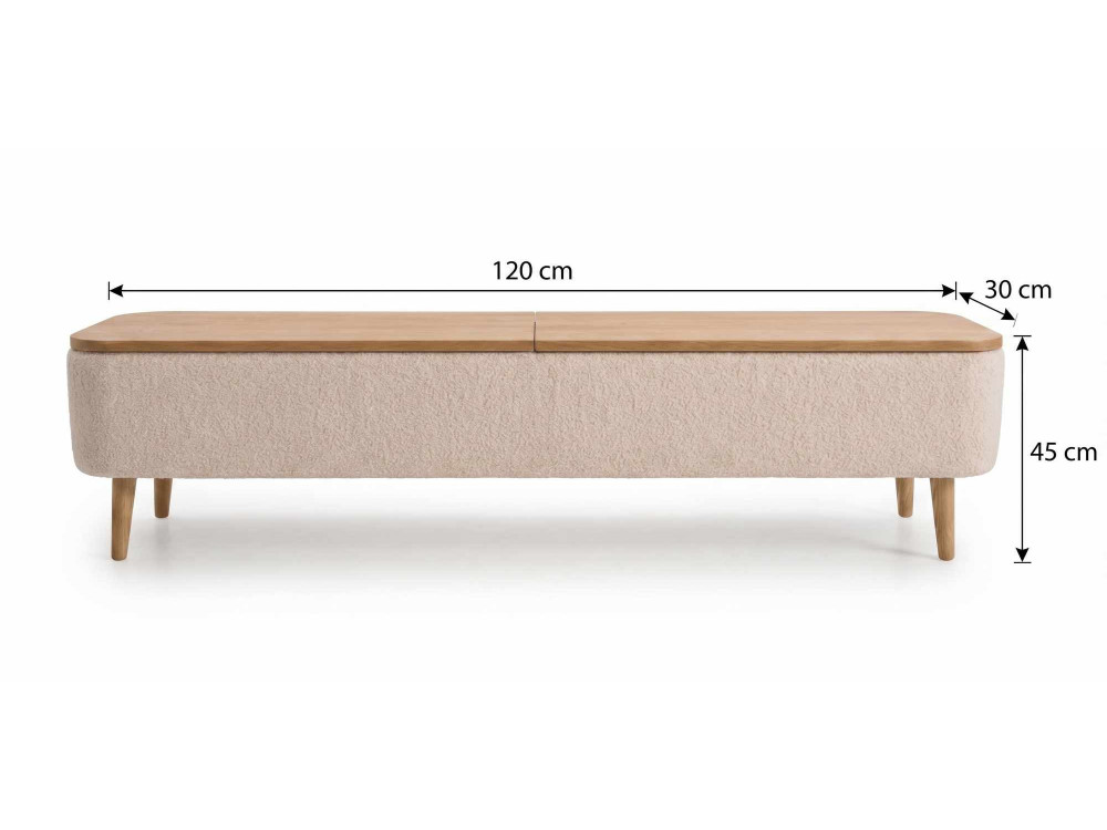Mobile TV in legno "Sarven" - 120 x 30 x 45 cm - Bianco