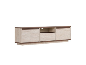 Mobile TV in legno "Sentinel" - 160 x 30 x 42 cm - Travertino / Noce Milano