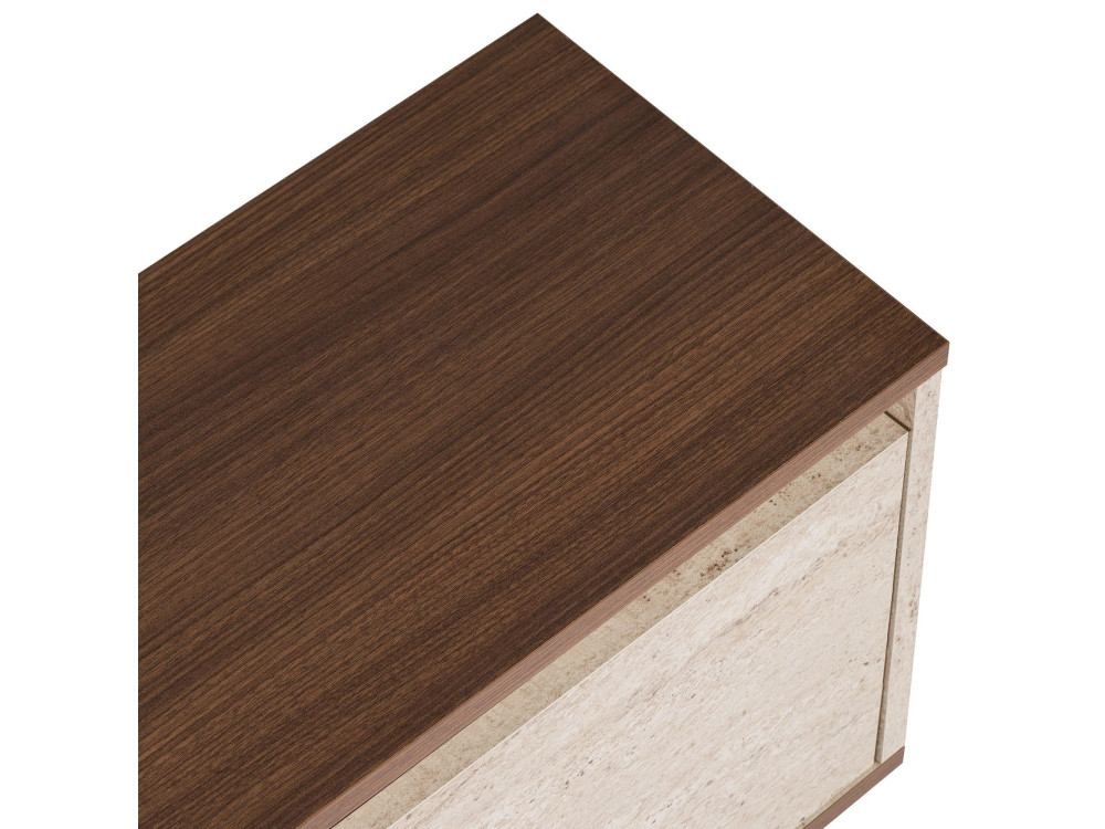 Mobile TV in legno "Sentinel" - 160 x 30 x 42 cm - Travertino / Noce Milano