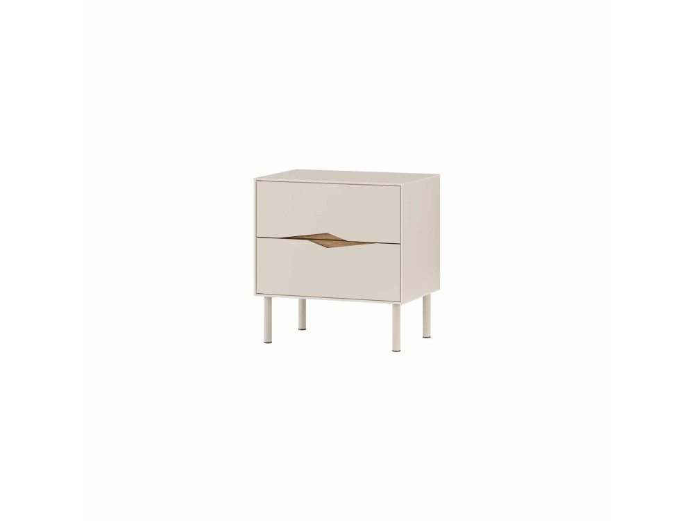 Comodino in legno “MARQUISE” - 50 x 35 x 52 cm - Gres / Oud scuro
