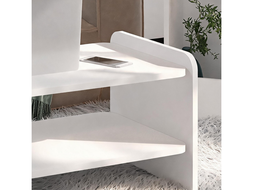 Tavolino in legno "Amon" - 90 x 45 x 40 cm - Bianco