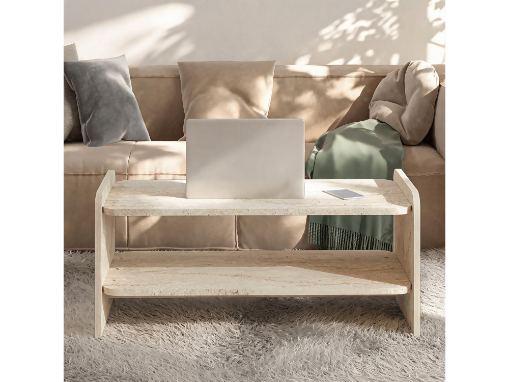 Tavolino in legno "Amon" - 89,8 x 39,8 x 44,8 cm - Travertino