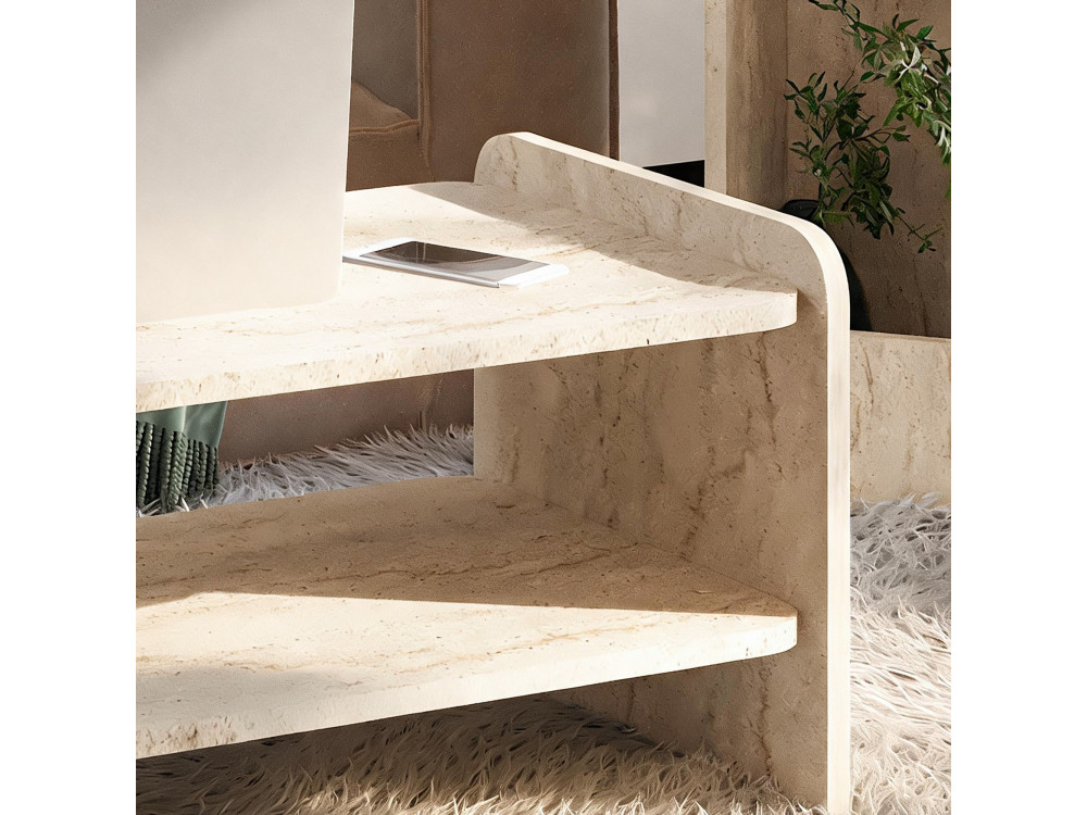 Tavolino in legno "Amon" - 89,8 x 39,8 x 44,8 cm - Travertino