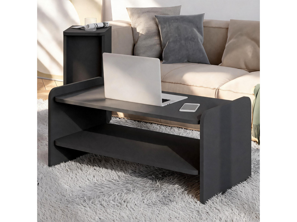 Tavolino in legno "Amon" - 89,8 x 39,8 x 44,8 cm - Antracite
