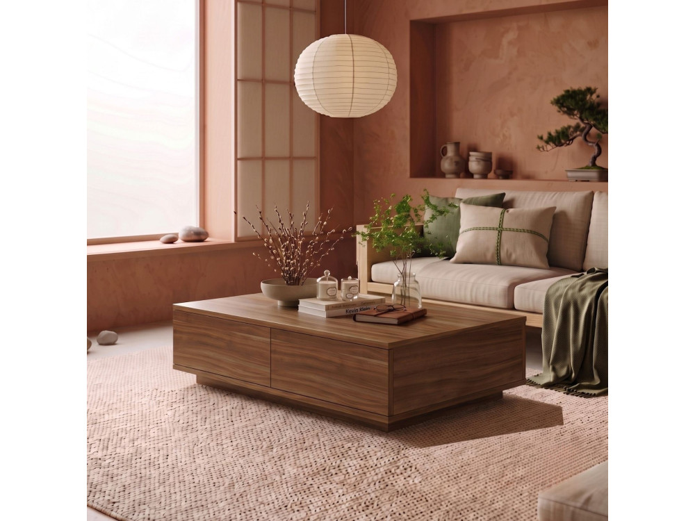 Tavolino in legno "Ave14" - 90 x 28,6 x 60 cm - Noce